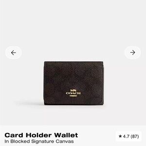 Coach Black and Tan Card Holder Wallet